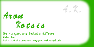 aron kotsis business card